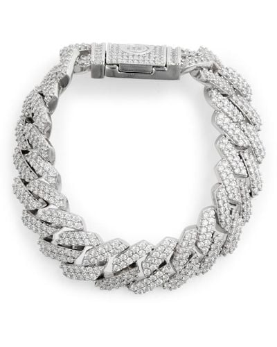 CERNUCCI Prong Cuban Crystal-Embellished Bracelet - Metallic
