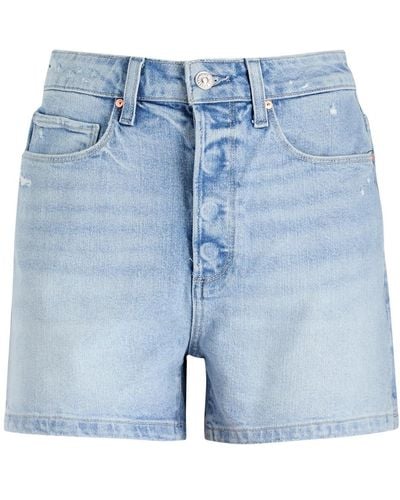 PAIGE Dani Distressed Denim Shorts - Blue