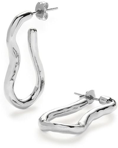 Missoma Molten Ovate-Plated Hoop Earrings - White