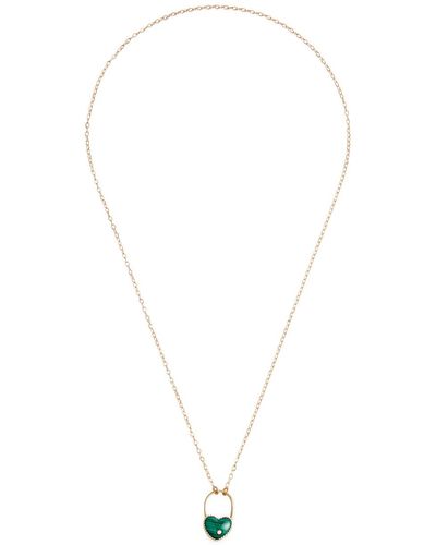 Yvonne Léon Collier Cadenas Malachite 18kt Gold Necklace - White