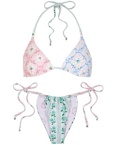 Fillyboo Floral-print Triangle Bikini - Multicolour