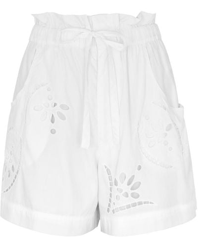 Isabel Marant Hidea Eyelet-Embroidered Shorts - White