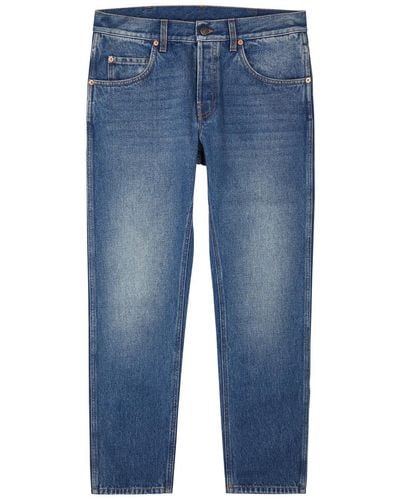 Gucci Slim Tapered Cropped Jeans - Blue