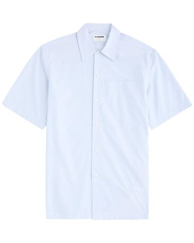 Jil Sander Striped Cotton-Poplin Shirt - White