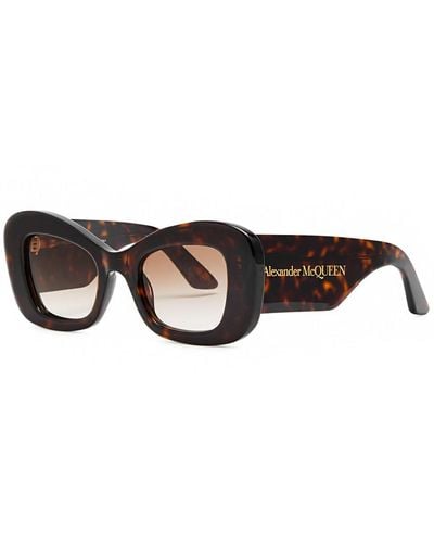 Alexander McQueen Oversized Cat-eye Sunglasses - Brown