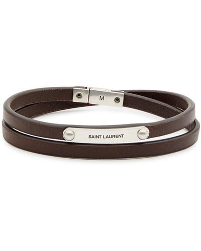 Saint Laurent Leather Bracelet - Brown