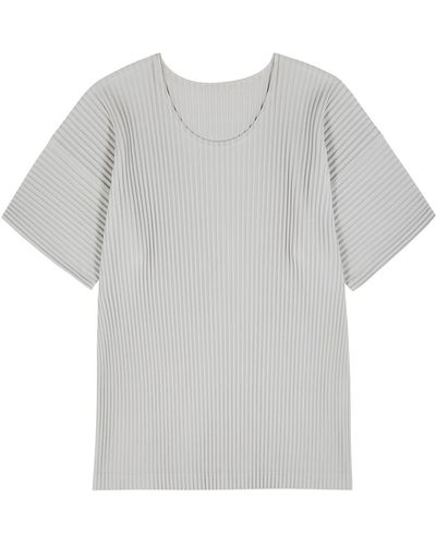 Homme Plissé Issey Miyake Basic Pleated Jersey T-shirt - Grey