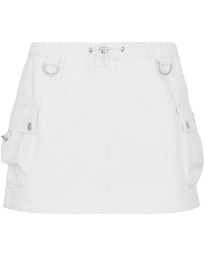Coperni Denim Cargo Mini Skirt - White