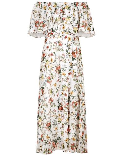 Erdem Algarve Floral-print Cotton Maxi Dress - Natural