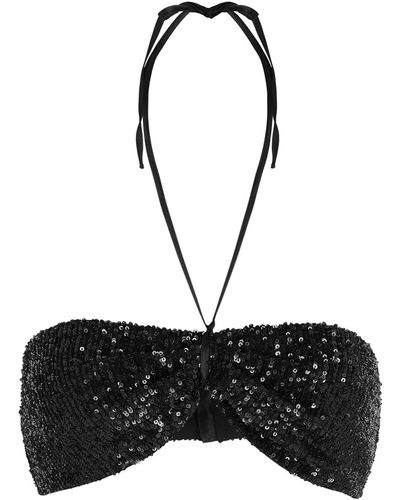 In the mood for love Patty Sequin Bra Top - Black