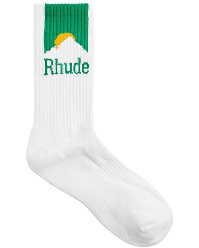 Rhude Moonlight Logo Cotton-blend Socks - White