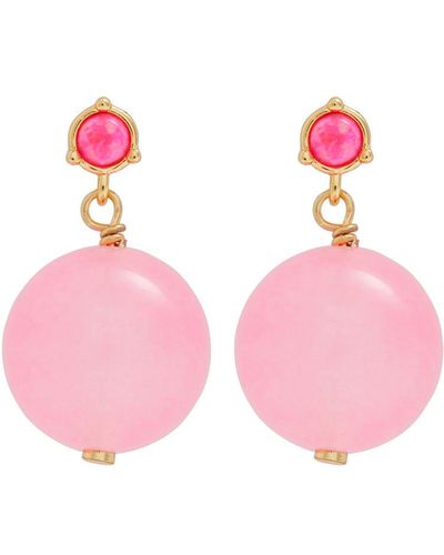 Anni Lu Bubbles 18kt Gold-plated Drop Earrings - Pink