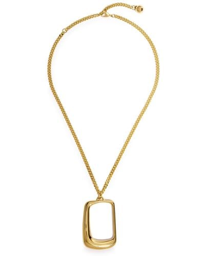 Jacquemus Le Collier Ovalo Brass Pendant Necklace - Yellow