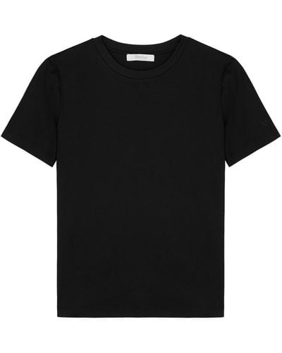 Max Mara Cosmo Logo-Embroidered Jersey T-Shirt - Black