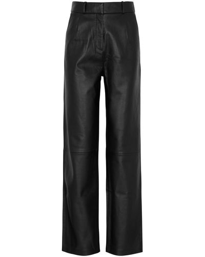 Kassl Straight-leg Leather Trousers - Black