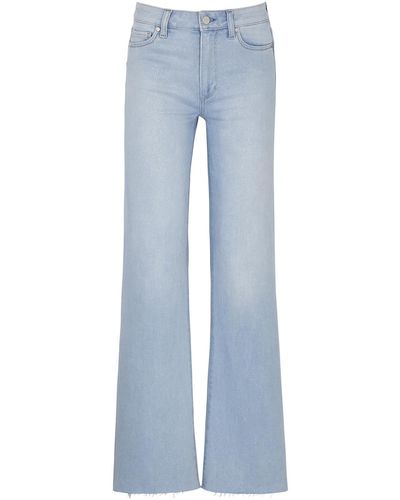 PAIGE Leenah Glittered Flared Jeans - Blue
