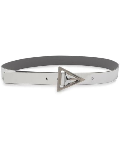 Bottega Veneta Triangle Leather Belt - White