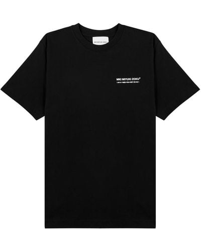 MKI Miyuki-Zoku Phonetic Printed Cotton T-shirt - Black