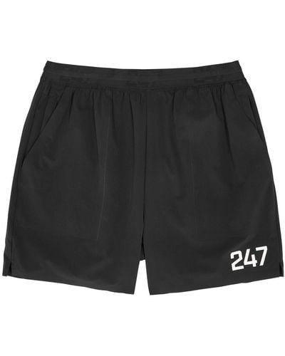 Represent 247 Printed Stretch-Nylon Shorts - Black