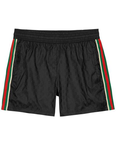 Gucci Gg-Monogrammed Shell Swim Shorts - Black