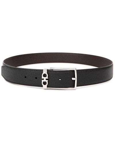 Ferragamo Ferragamo Grained Leather Belt - Black