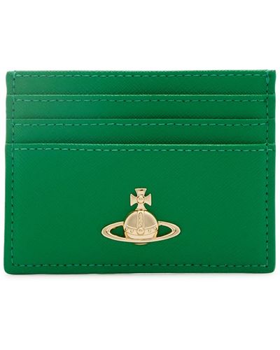 Vivienne Westwood Orb Saffiano Leather Card Holder - Green