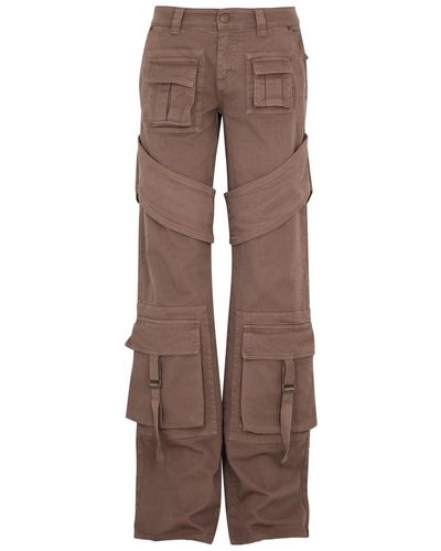 Blumarine Wide-Leg Cargo Jeans - Brown