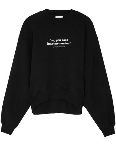Off-White c/o Virgil Abloh Slogan Printed Cotton Sweatshirt - Black