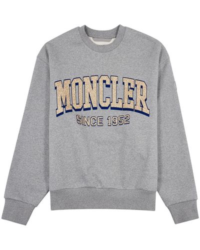 Moncler Logo Cotton Sweatshirt - Gray