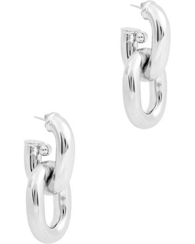 Rabanne Xl Link Hoop Earrings - White