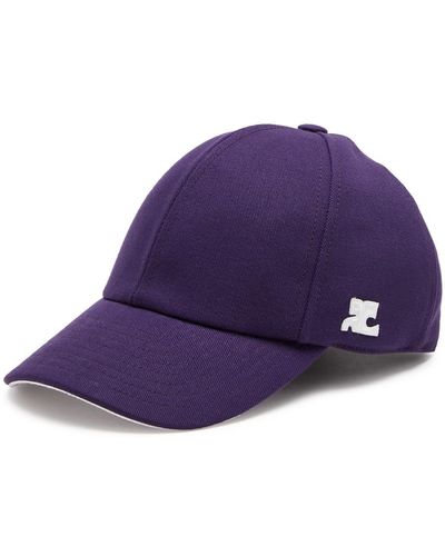 Courreges Logo Cotton Cap - Purple