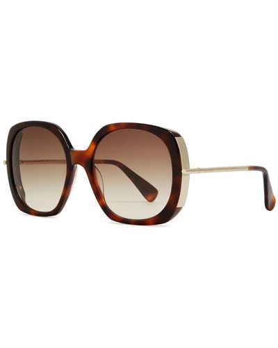 Max Mara Malibu Oversized Round-frame Sunglasses - Brown