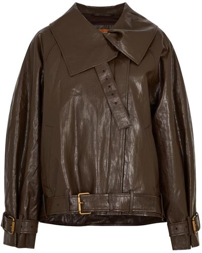 Rejina Pyo Juno Faux Leather Jacket - Brown