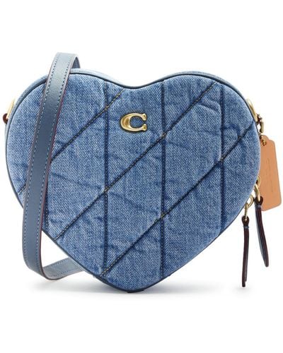 COACH Heart Denim Crossbody Bag - Blue