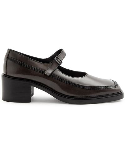 Hereu Sio 50 Mary Jane Leather Court Shoes - Black
