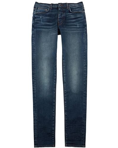 Amiri Stack Distressed Skinny Jeans - Blue