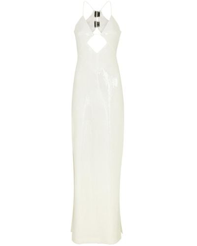 Galvan London Kite Cut-Out Sequin Gown - White