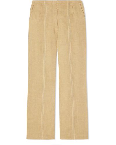 Jigsaw Hatton Cross Dye Linen Trouser - Natural