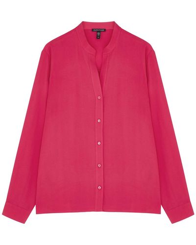 Eileen Fisher Silk Crepe De Chine Shirt - Pink
