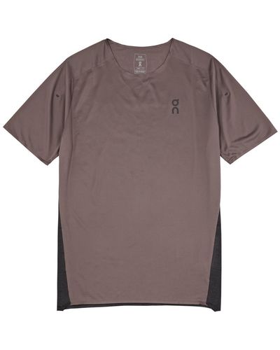 On Running Performance Panelled Jersey T-shirt - Brown