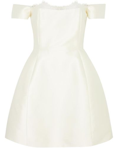 De La Vali Idaira Strapless Satin-Twill Mini Dress - White