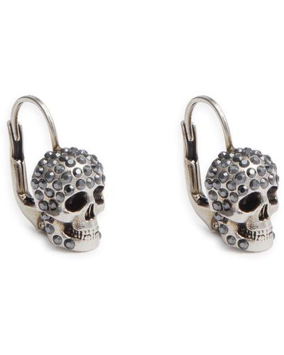 Alexander McQueen Skull-embellished Hoop Earrings - Metallic