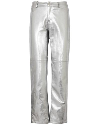 Jakke Cindy Metallic Faux Leather Pants - Gray