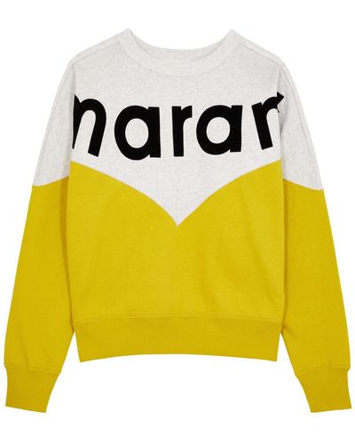 Isabel Marant Houston Logo Cotton-Blend Sweatshirt - Yellow