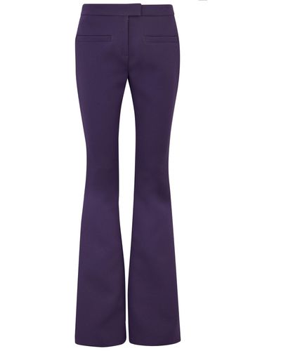 Courreges Flared-leg Twill Trousers - Purple