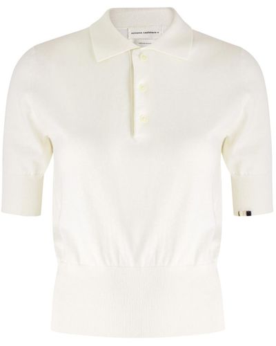 Extreme Cashmere N°351 Park Cotton-Blend Polo Top - White