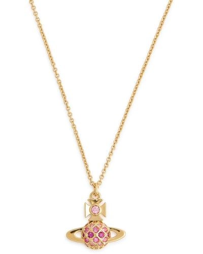 Vivienne Westwood Willa Bas Relief Orb Necklace - Metallic