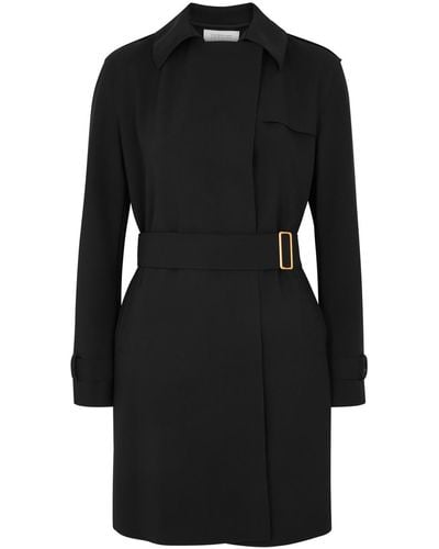 Harris Wharf London Belted Stretch-jersey Trench Coat - Black