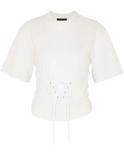 Mugler Cotton Corset T-shirt - White