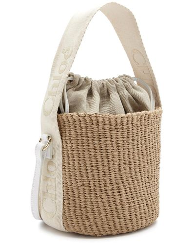 Chloé Sense Small Raffia Basket Bag - Natural